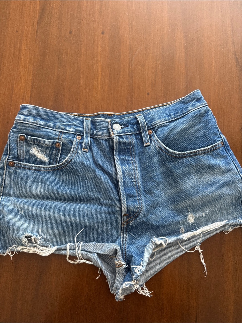Women's Levi’s Distressed Denim Shorts - Blue